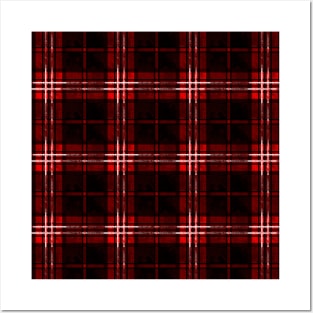 Red Black Plaid Tartan Pattern Posters and Art